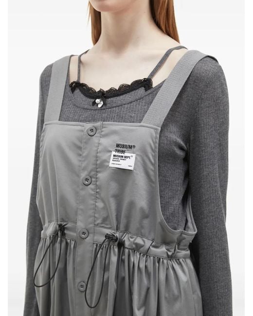 Musium Div. Gray Logo-Patch Midi Dress