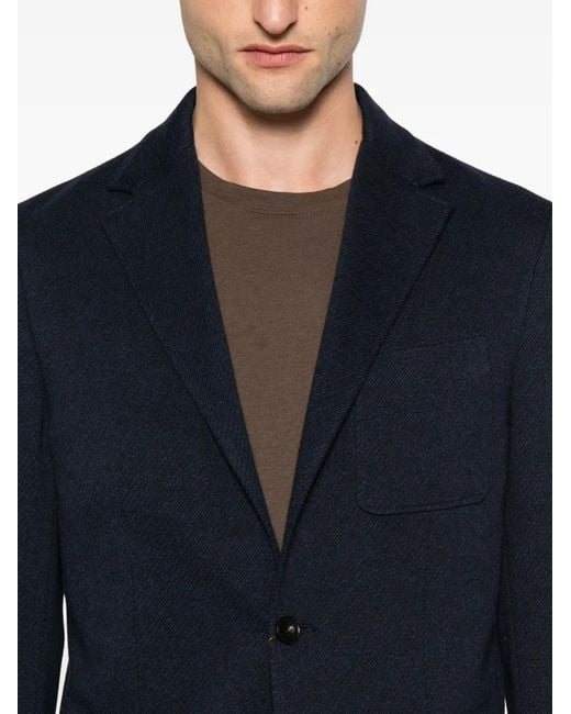 Canali Blue Patch-Pocket Two-Button Blazer for men