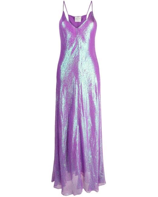 Forte Forte Purple Iridescent-effect Jacquard Maxi Dress