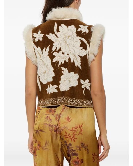 Forte_forte Natural Lotus Botanical-Motif Vest