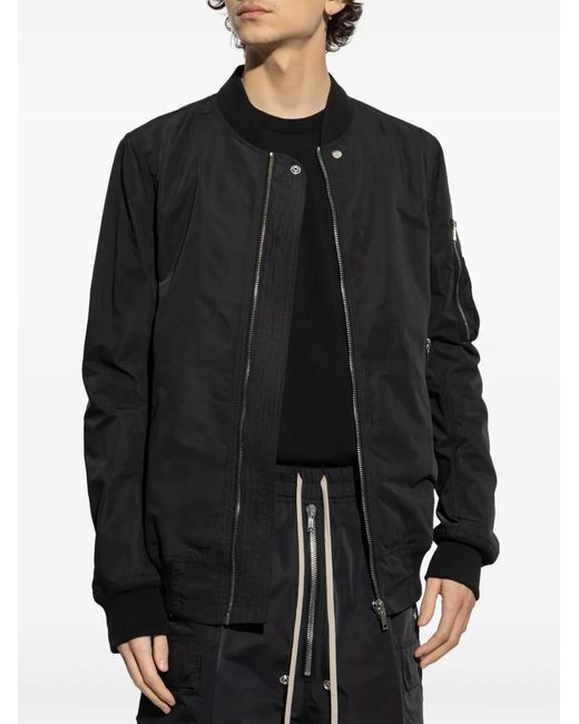 Rick Owens Black Zip-Up Flight Jacket for men