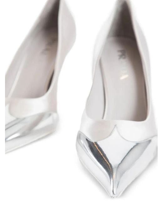Prada White 85Mm Heeled Sneakers