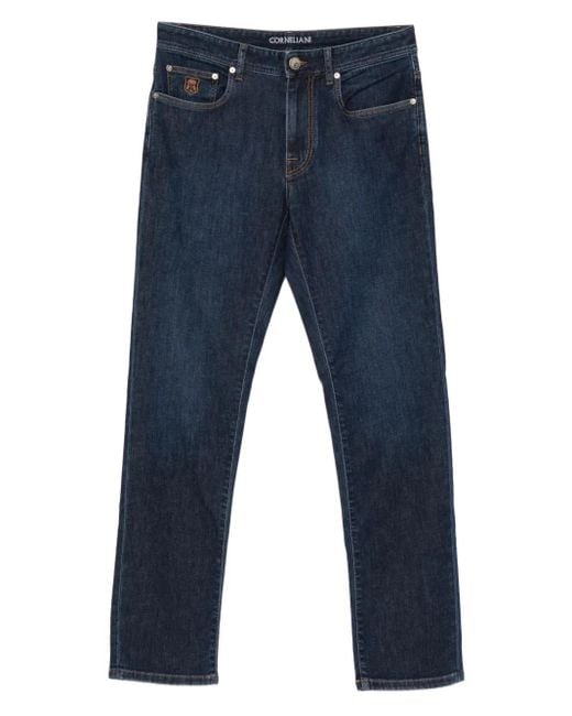 Corneliani Blue Logo-Patch Jeans for men