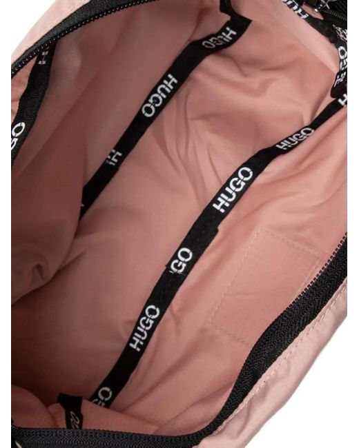 Boss Pink Schultertasche Mit Logo-Patch