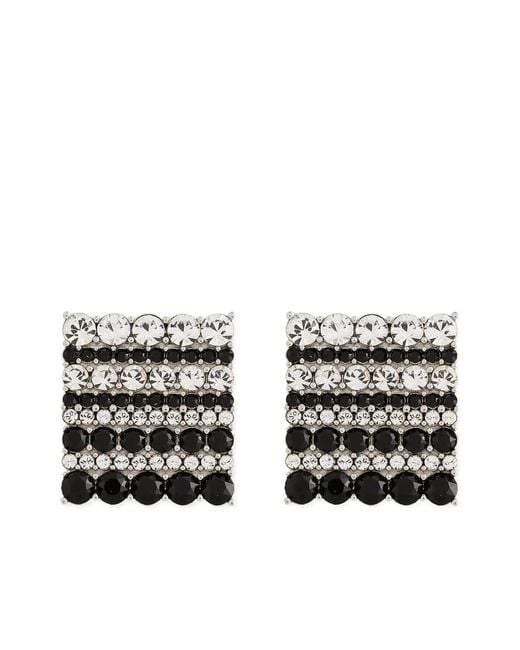 Dolce & Gabbana White Crystal Rhinestone-Embellished Cufflinks for men