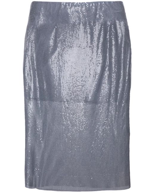Christopher Esber Blue Viva Mesh Midi Skirt