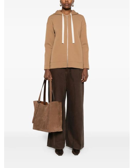 Max Mara Natural Hooded Zip-Up Jacket
