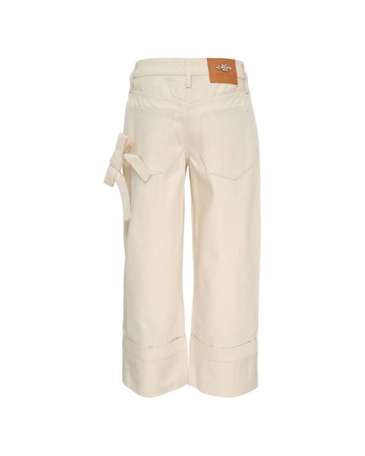 Simone Rocha White Bow Straight Jeans