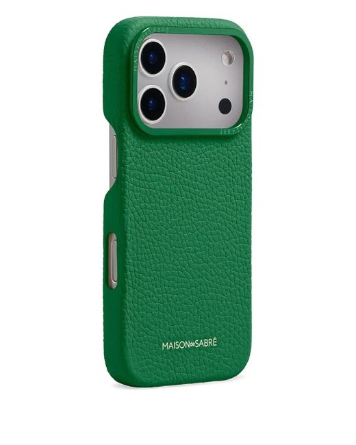 Maison De Sabre Green Leather Iphone 17 Pro Case