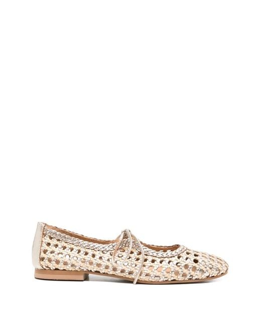 Gioseppo White Gewebte Ballerinas