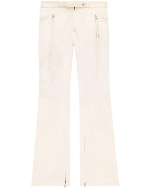 Courreges Natural Racer Flared Cotton Trousers for men
