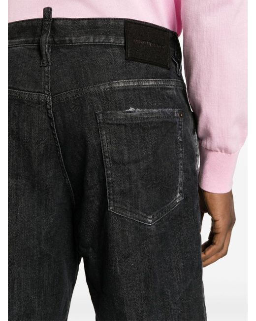 DSquared² Ausgefranste Jeans-Shorts in Black für Herren