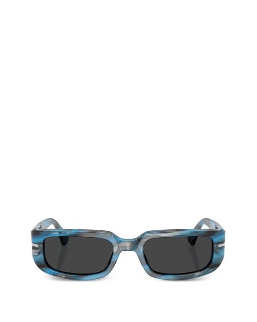 Persol Blue Mel Striped Rectangle Sunglasses