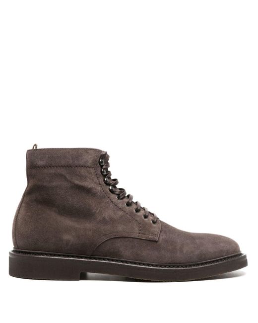 Officine Creative Brown Hopkins Suede Ankle Boots for men