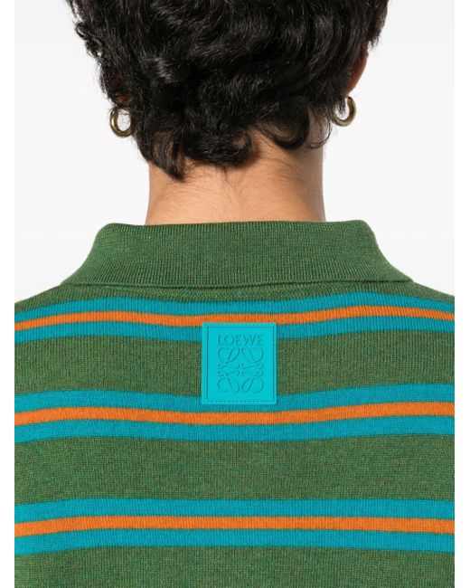 Loewe Green Striped Wool Jumper