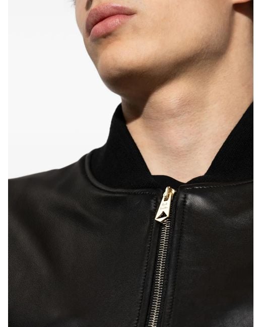 Paul Smith Black Lambskin Bomber Jacket for men