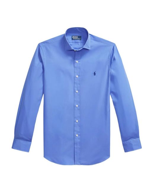 Polo Ralph Lauren Blue Embroidered-Logo Shirt for men
