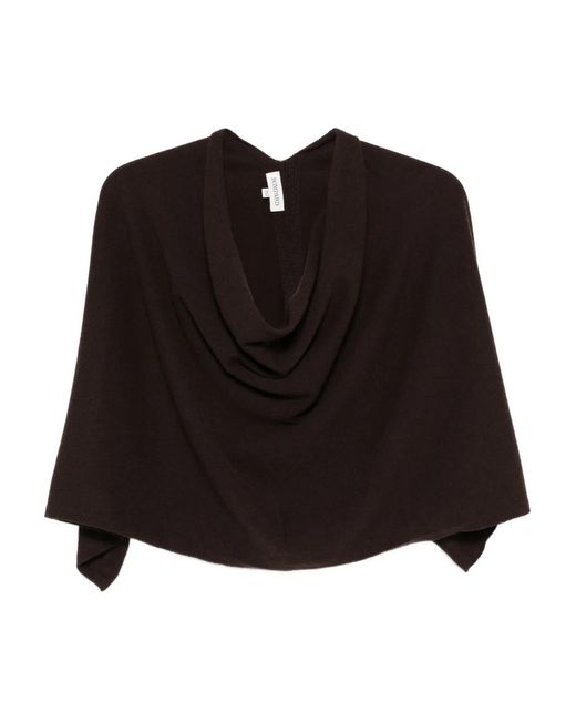 Bompard Black Cowl-Neck Cashmere Poncho