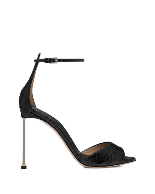 Tom Ford Black Ankle Strap Heeled Sandals