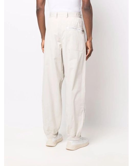 Maison Mihara Yasuhiro White Side Stripe-Detail Straight-Leg Trousers for men