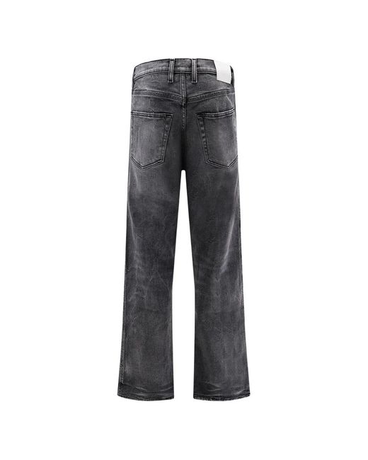 NUMERIS Gray Logo-Patch Straight-Leg Jeans for men
