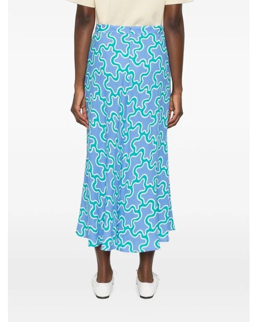 Diane von Furstenberg Blue Florencia Midi Skirt