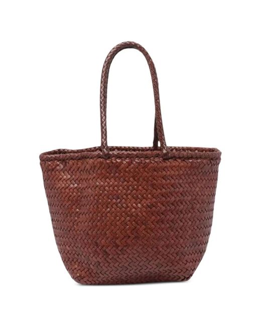 Dragon Diffusion Red Woven-Design Shoulder Bag