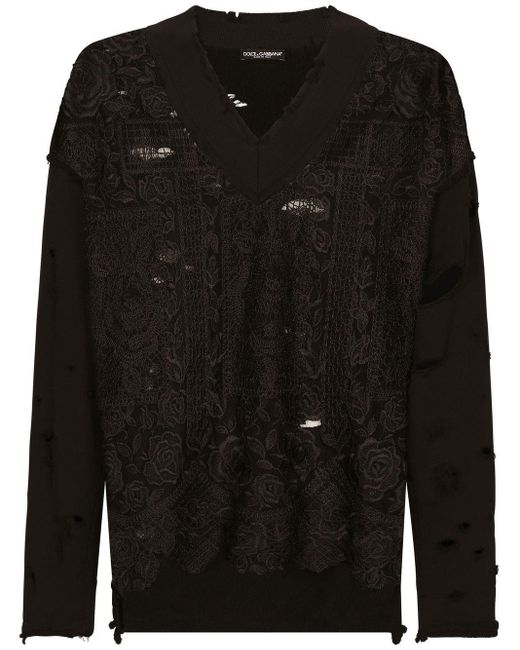 メンズ Dolce & Gabbana チュール スウェットシャツ Black