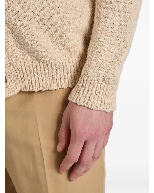 Zanone Natural Textured Cotton Cardigan for men