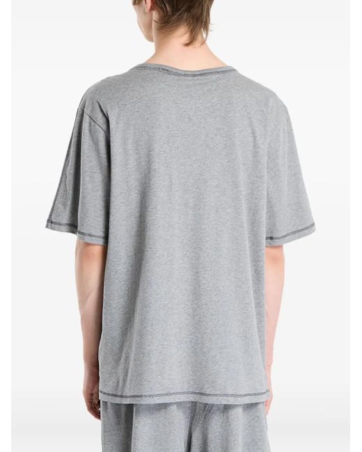 DIESEL Gray Set-Adam-D-Core Logo-Print Pyjama Set for men