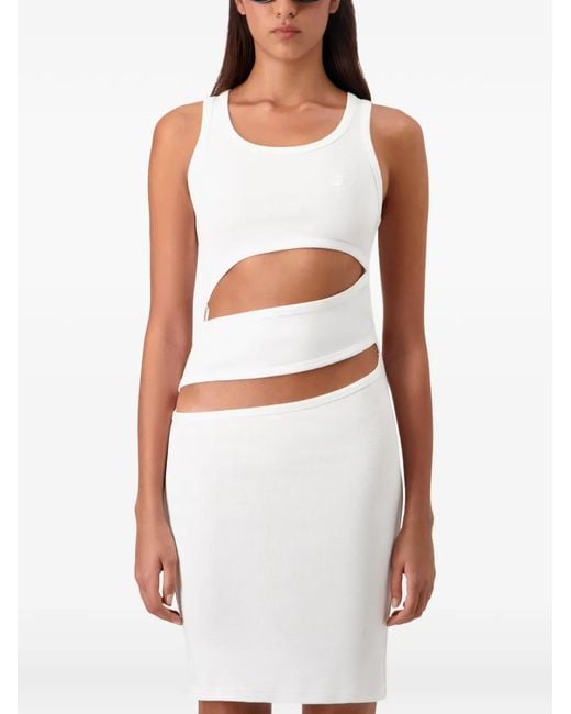 Coperni White Cut-Out Mini Dress