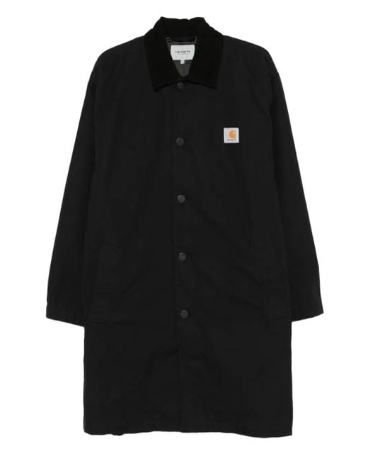 Carhartt Black Webster Button-Fastening Logo-Patch Coat for men