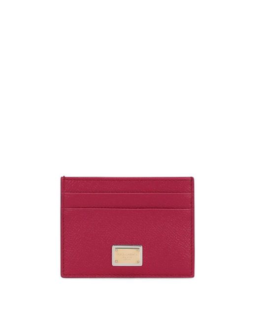 Porte-cartes Dauphine à plaque logo Dolce & Gabbana en coloris Red