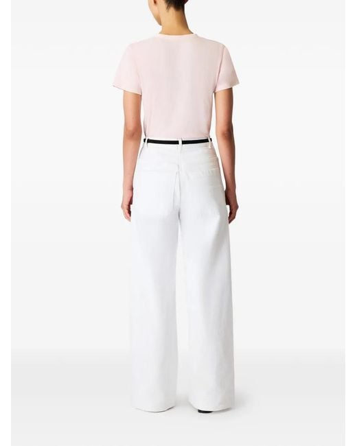 Another Tomorrow Pink V-Neck T-Shirt