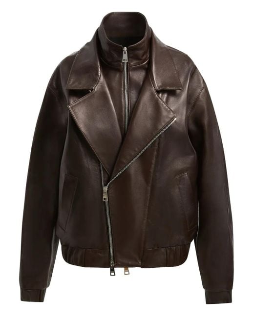 Brandon Maxwell Emmett Leren Jack Met Dubbele Rits in het Black