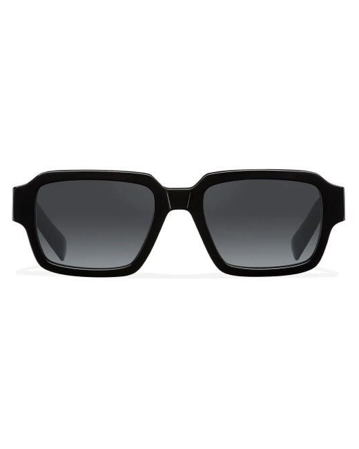 Prada Black Logo-Detail Rectangle-Frame Sunglasses for men