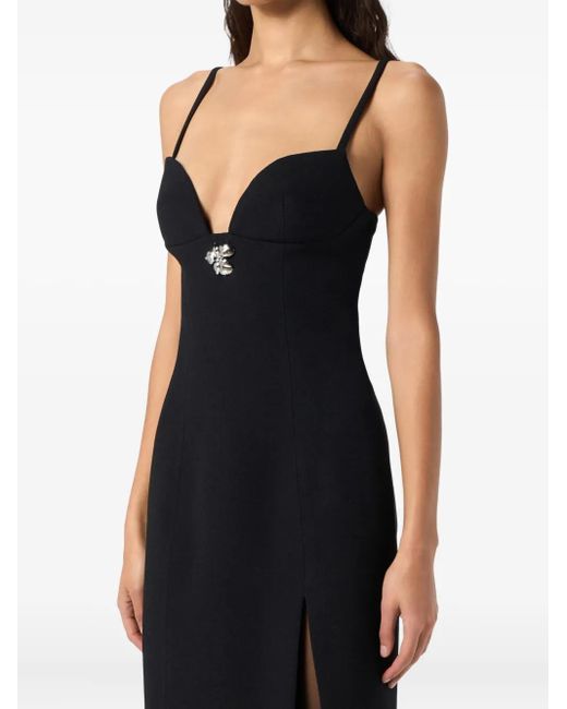Blumarine Black Crystal-Embellished Maxi Dress