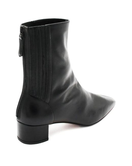 Aquazzura Black 50Mm Leather Block-Heel Boots