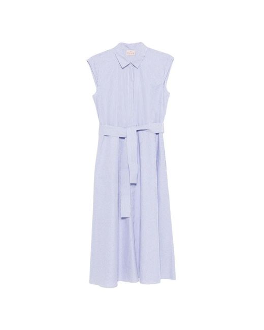 Emme White Striped Midi Dress