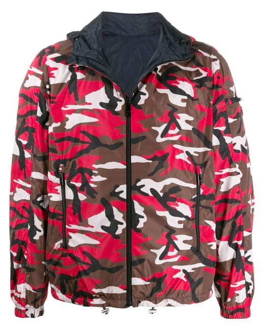 Prada Red Camouflage Reversible Jacket for men