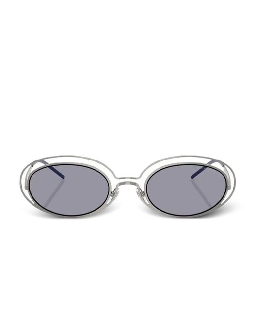 Emporio Armani Gray Oval-Frame Sunglasses