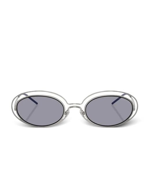 Emporio Armani Gray Oval-Frame Sunglasses