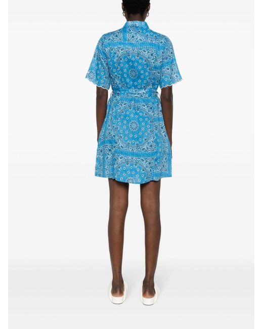 Mc2 Saint Barth Blue Hermione Kleid mit Bandana-Print
