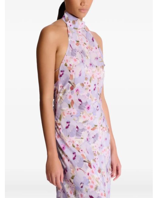 Balmain Purple Poppy Flower Dress