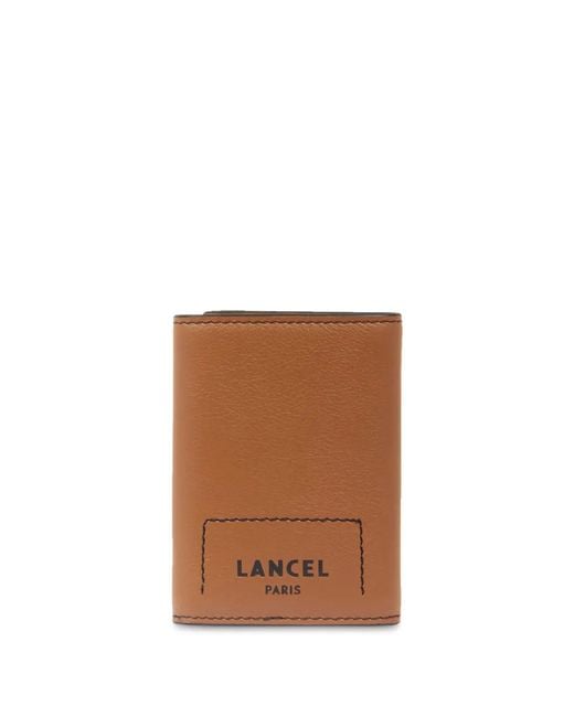 Lancel Brown Tri-Fold Leather Wallet for men