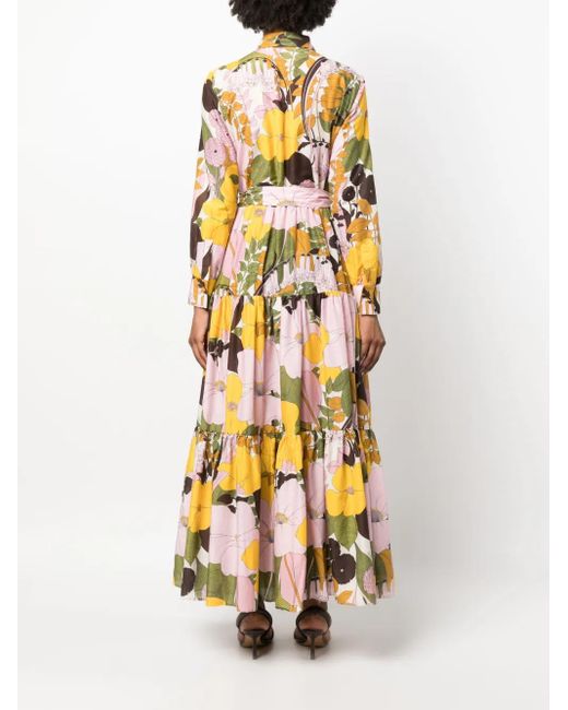 LaDoubleJ Metallic Bellini Floral-Print Shirtdress