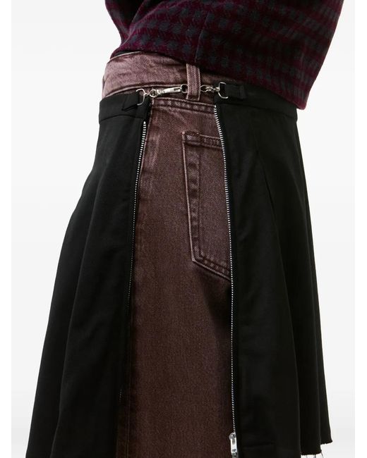 Our Legacy Black Object Frayed Pleated Skirt