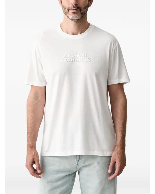 ARMANI EXCHANGE White Cotton T-Shirt for men