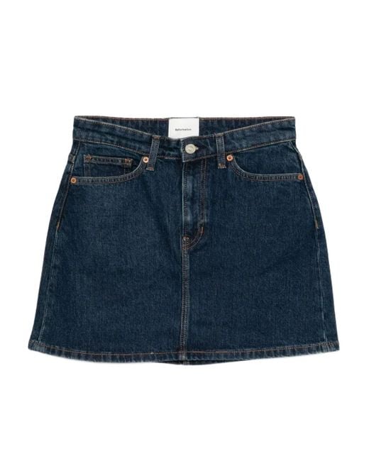 Reformation Blue Lydia Denim Skirt