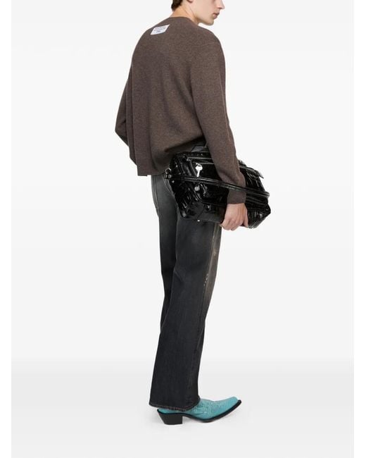 Acne Brown Crew-Neck Sweater for men